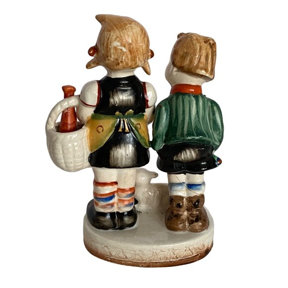 MCM Boy Girl Lamb Figurine Hand Painted Occupied Japan Vintage Repaired READ - Picture 2 of 12